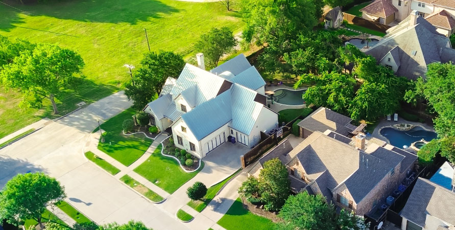housing market aerial view.